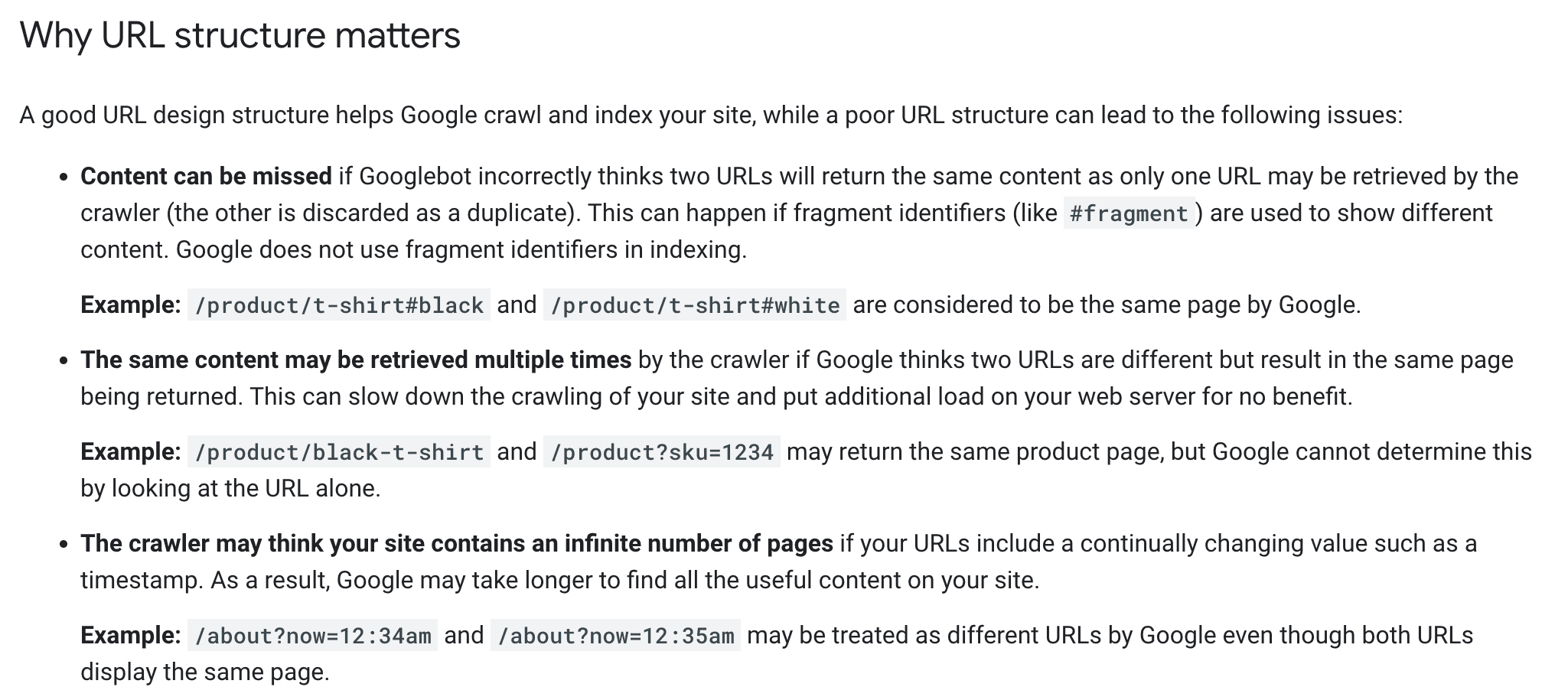 URL structure for e-commerce websites